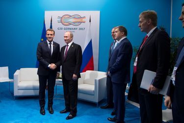 Emmanuel Macron et Vladimir Poutine en juillet dernier au G20 de Hambourg.
