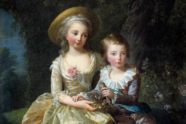 Le prince Louis-Joseph avec sa soeur la princesse Marie-Thérèse, en 1784 (détail d'un tableau de Mme Vigée-Lebrun, musee du château de Versailles) 