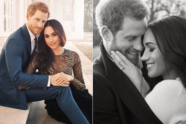 Le prince Harry et Meghan Markle posent pour les photos officielles de leurs fiançailles. 