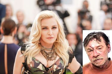 Madonna au Met GALA en 2016. En médaillon, son frère Anthony Ciccone en 2013.