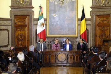 La princesse Astrid de Belgique avec la chef du gouvernement de Mexico Claudia Sheinbaun, à Mexico le 20 février 2019