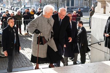 L'ex-reine Paola et l'ex-roi des Belges Albert II à Bruxelles, le 19 février 2019