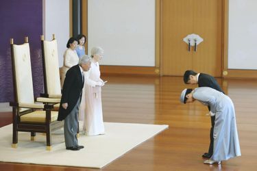 L&#039;impératrice Michiko et l&#039;empereur Akihito du Japon avec le prince Naruhito et la princesse Masako à Tokyo, le 24 février 2019