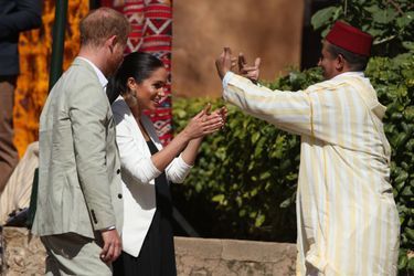 Le prince Harry et Meghan Markle lors du troisième jour de leur visite au Maroc le 25 février 2019