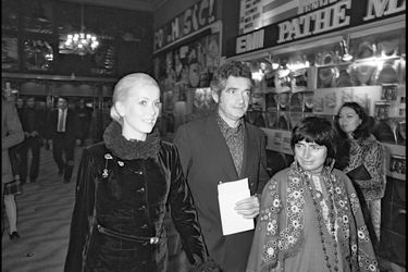 Catherine Deneuve, Jacques Demy et Agnès Varda à l&#039;Olympia pour le concert de Michel Polnareff, en décembre 1972.