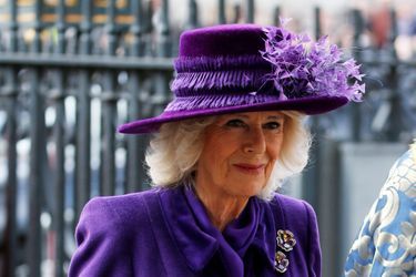 La duchesse de Cornouailles Camilla à l’abbaye de Westminster, le 14 mars 2022 