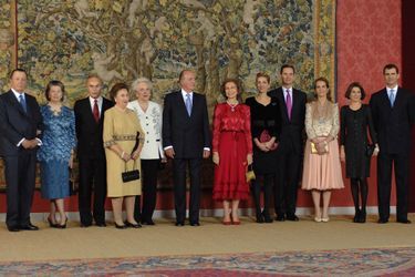 L'infante Margarita d'Espagne avec la famille royale pour les 70 ans du roi Juan Carlos, le 9 janvier 2007