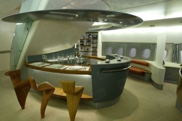L'intérieur luxueux de l’Airbus A380, prêt à être livré.