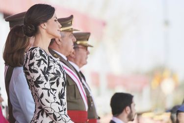 La reine Letizia d&#039;Espagne à Paracuellos del Jarama, le 23 février 2019 
