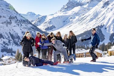 La famille royale des Pays-Bas à Lech dans les Alpes autrichiennes, le 25 février 2019