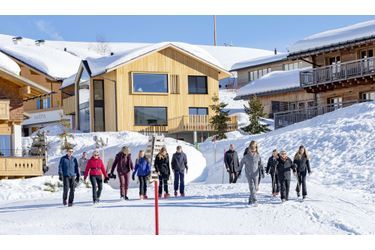 La famille royale des Pays-Bas dans la station de ski de Lech dans les Alpes autrichiennes, le 25 février 2019