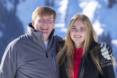 La princesse Catharina-Amalia et le roi Willem-Alexander des Pays-Bas à Lech, le 25 février 2019