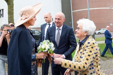La reine Maxima des Pays-Bas à son arrivée à la brasserie Bavaria à Lieshout, le 28 mars 2019