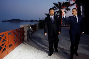 Emmanuel Macron et Xi Jinping à la villa Kérylos, à Beaulieu-sur-Mer.