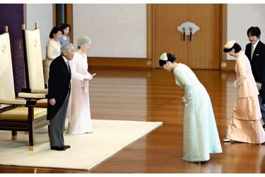 L&#039;impératrice Michiko et l&#039;empereur Akihito du Japon avec les princesses Kiko et Mako et le prince Akishino à Tokyo, le 24 février 2019