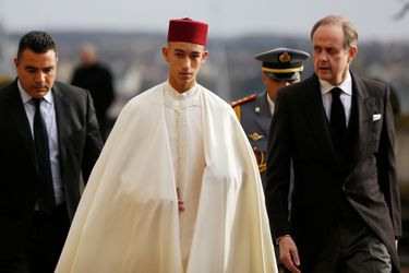 Le prince héritier Moulay El Hassan du Maroc avec le prince Jean d'Orléans à Dreux, le 2 février 2019