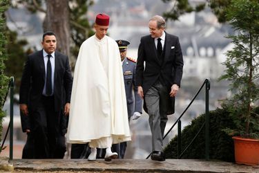 Le prince Moulay El Hassan du Maroc avec le prince Jean d'Orléans à Dreux, le 2 février 2019