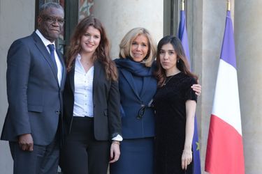 Denis Mukwege, Marlène Schiappa, Brigitte Macron et Nadia Murad.