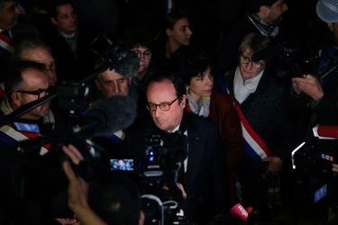 François Hollande au rassemblement contre l'antisémitisme à Paris, le 19 février 2018. 