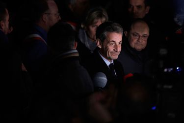 Nicolas Sarkozy au rassemblement contre l'antisémitisme à Paris, le 19 février 2018. 
