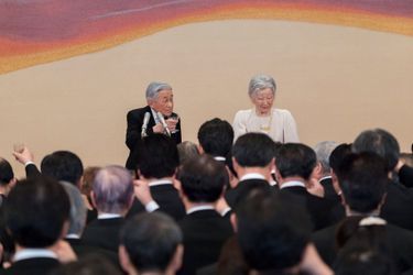 L&#039;impératrice Michiko et l&#039;empereur Akihito du Japon à Tokyo, le 25 février 2019