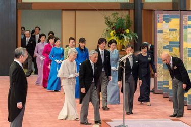 L&#039;impératrice Michiko et l&#039;empereur Akihito du Japon avec la famille impériale à Tokyo, le 25 février 2019