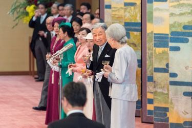 L&#039;impératrice Michiko et l&#039;empereur Akihito du Japon avec la famille impériale à Tokyo, le 26 février 2019