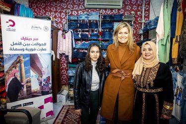 La reine Maxima des Pays-Bas à Zarqa en Jordanie, le 11 février 2019