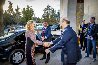 La reine Maxima des Pays-Bas avec le Premier ministre jordanien à Amman, le 12 février 2019