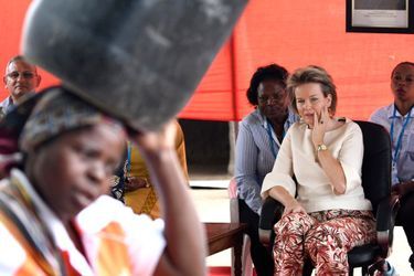 La reine des Belges Mathilde au Mozambique en visite humanitaire, le 5 février 2019