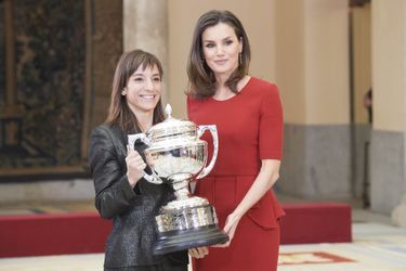 La reine Letizia d'Espagne à Madrid, le 10 janvier 2018