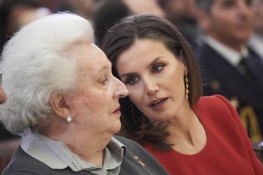 La princesse Pilar et la reine Letizia d'Espagne à Madrid, le 10 janvier 2018