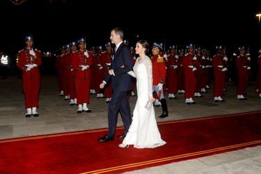 La reine Letizia et le roi Felipe VI d'Espagne à Rabat, le 13 février 2019