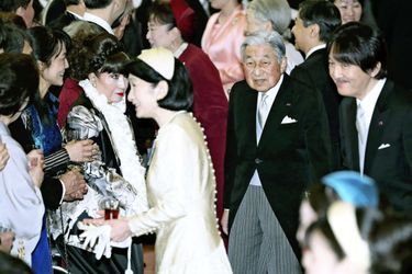 L&#039;empereur Akihito avec la princesse Kiko et le prince Akishino du Japon à Tokyo, le 26 février 2019