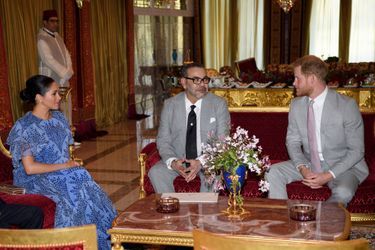 Le prince britannique Harry et son épouse Meghan ont rencontré le roi du Maroc Mohammed VI, à Rabat, lundi. 