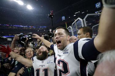 Tom Brady fête sa victoire au Super Bowl le 3 février 2019 à Atlanta (Géorgie). 