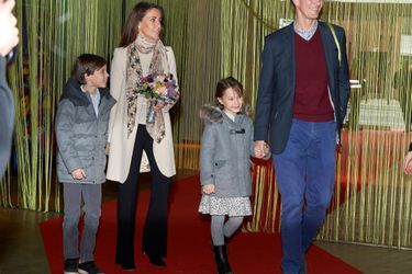 La princesse Marie et le prince Joachim de Danemark avec leurs enfants à Copenhague, le 3 février 2019