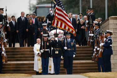 Le cercueil de George W.H. Bush au Texas jeudi 