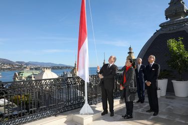 La princesse Stéphanie et le prince Albert II de Monaco à Monaco, le 29 janvier 2019