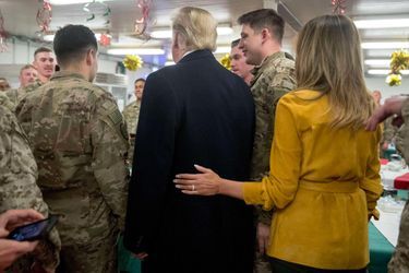 Donald et Melania Trump sur la base aérienne Al-Asad, en Irak, le 26 décembre 2018.