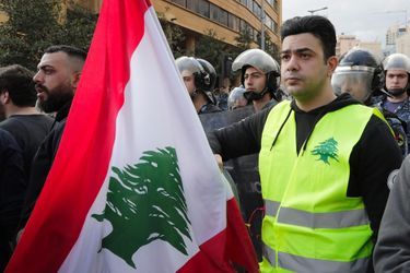 Manifestation de "gilets jaunes" à Beyrouth, au Liban, le 23 décembre 2018.