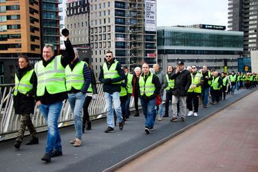 Manifestation de "gilets jaunes" à Rotterdam, aux Pays-Bas, le 22 décembre 2018.