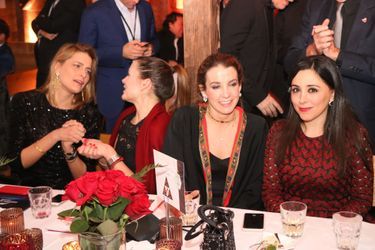 Les princesses Tatiana de Grèce et du Danemark et Tessy de Luxembourg avec Hanna Jaff à Davos, le 23 janvier 2019