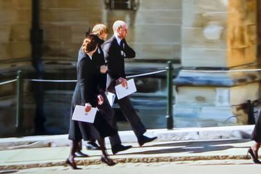 Kate, Harry et William quittent ensemble les funérailles du prince Philip à Windsor le 17 avril 2021