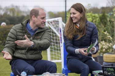 Le prince William et Kate Middleton en visite à l&#039;organisme Cheesy Waffles à Durham le 27 avril 2021