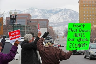 Manifestation d&#039;employés des impôts à Ogden, dans l&#039;Utah, le 10 janvier 2019.