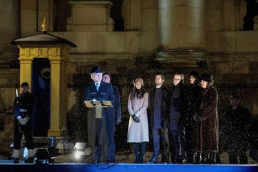 Le roi Carl XVI Gustaf avec la famille royale de Suède à Stockholm, le 18 décembre 2018