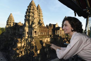 Audrey Azoulay était venue constater les ravages de la pluie et du vent sur Angkor, le plus grand site au monde inscrit au patrimoine mondial de l’humanité.
