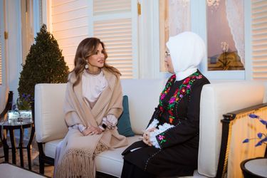 La reine Rania de Jordanie avec la Première dame de Turquie à Istanbul, le 2 février 2019