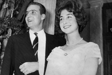 La princesse Sophie de Grèce et son fiancé le prince Juan Carlos d'Espagne, le 25 avril 1962